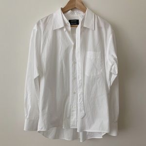 White Cotton Shirt New w/ detachable collar detail